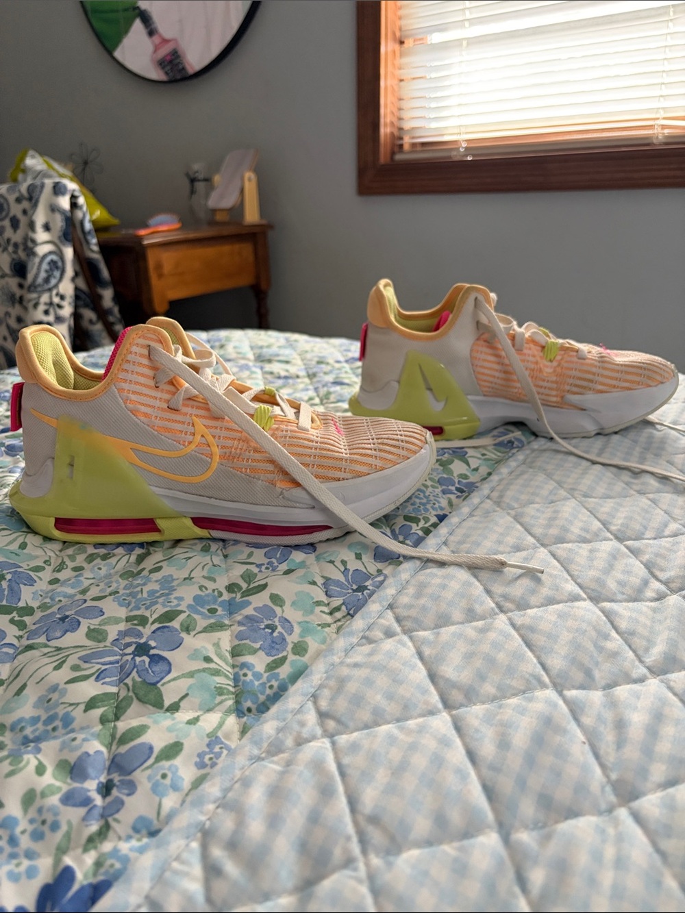 Nike Kids' Peach and Yellow Lightweight Sneakers